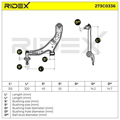 Querlenker RIDEX 273C0336 273C0336 - foto 3