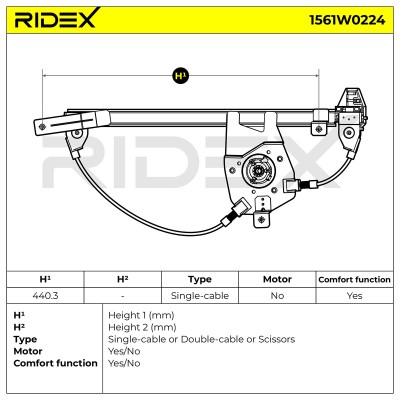 Fensterheber RIDEX 1561W0224 1561W0224 - foto 6