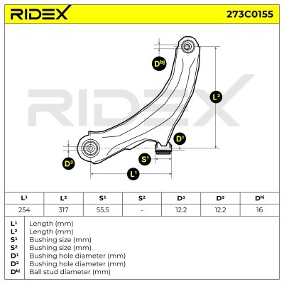 Querlenker RIDEX 273C0155 273C0155 - foto 6