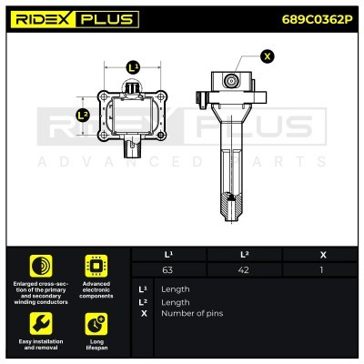 Zündspule RIDEX 689C0362P 689C0362P - foto 9