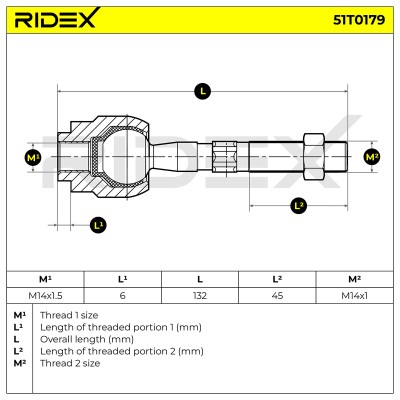 Lenkstange RIDEX 51T0179 51T0179 - foto 5