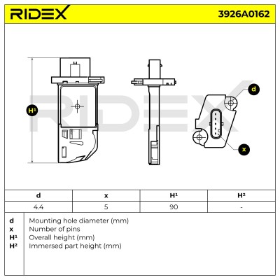 Luftmassenmesser RIDEX 3926A0162 3926A0162 - foto 6