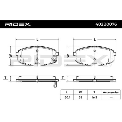 Bremsbeläge Satz RIDEX 402B0076 402B0076 - foto 3