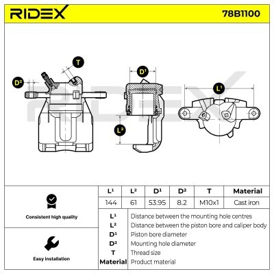 Bremssattel RIDEX 78B1100 78B1100 - foto 5