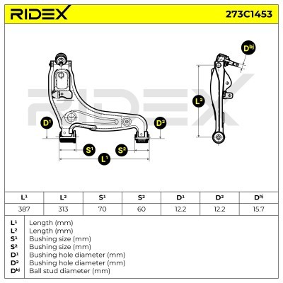 Querlenker RIDEX 273C1453 273C1453 - foto 5