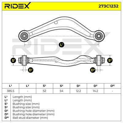 Querlenker RIDEX 273C1232 273C1232 - foto 8
