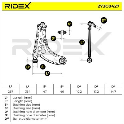 Querlenker RIDEX 273C0427 273C0427 - foto 4