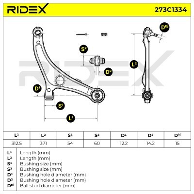 Querlenker RIDEX 273C1334 273C1334 - foto 5
