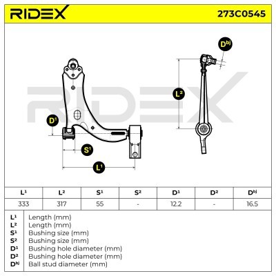 Querlenker RIDEX 273C0545 273C0545 - foto 5