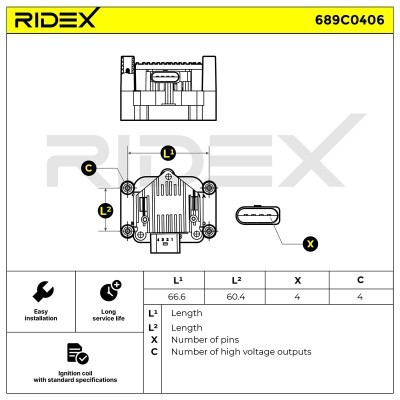 Zündspule RIDEX 689C0406 689C0406 - foto 6