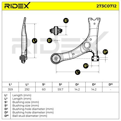 Querlenker RIDEX 273C0712 273C0712 - foto 5