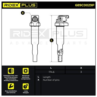 Zündspule RIDEX 689C0029P 689C0029P - foto 8