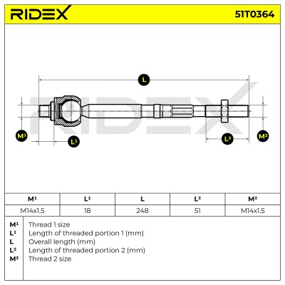Lenkstange RIDEX 51T0364 51T0364 - foto 7