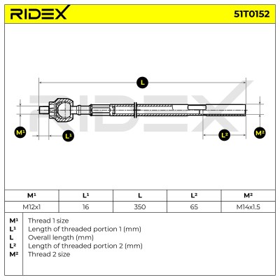 Lenkstange RIDEX 51T0152 51T0152 - foto 5