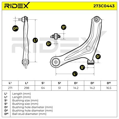 Querlenker RIDEX 273C0443 273C0443 - foto 8