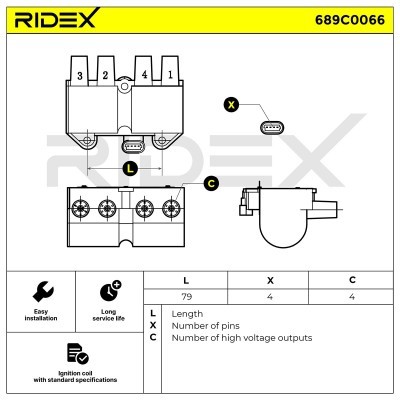Zündspule RIDEX 689C0066 689C0066 - foto 4