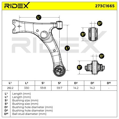 Querlenker RIDEX 273C1665 273C1665 - foto 8