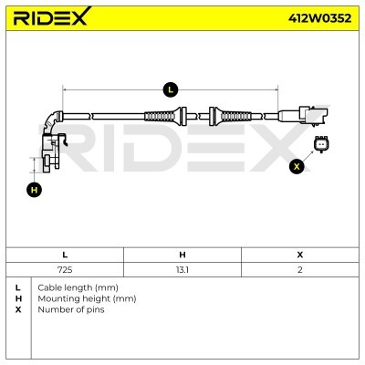 ABS Sensor RIDEX 412W0352 412W0352 - foto 5