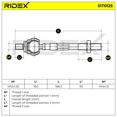 Lenkstange RIDEX 51T0125 51T0125 - foto 5