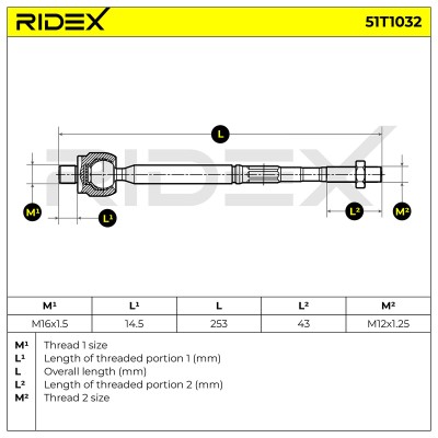 Lenkstange RIDEX 51T1032 51T1032 - foto 5