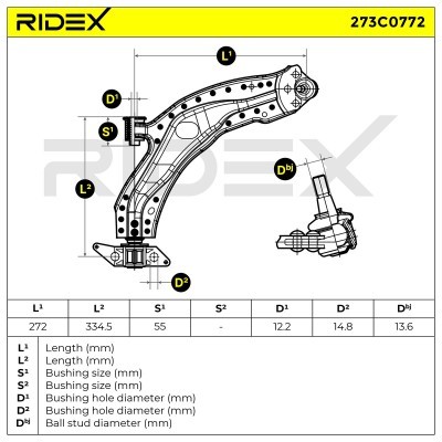 Querlenker RIDEX 273C0772 273C0772 - foto 8