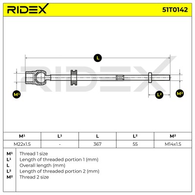 Lenkstange RIDEX 51T0142 51T0142 - foto 6