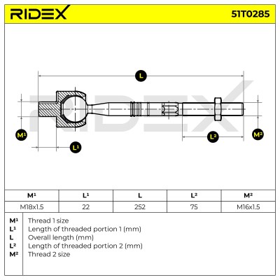 Lenkstange RIDEX 51T0285 51T0285 - foto 5