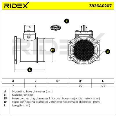 Luftmassenmesser RIDEX 3926A0207 3926A0207 - foto 6