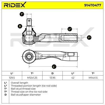 Spurstangenkopf RIDEX 914T0477 914T0477 - foto 6