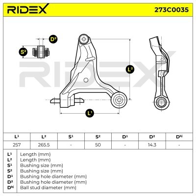 Querlenker RIDEX 273C0035 273C0035 - foto 8