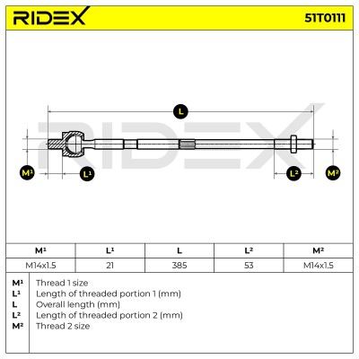 Lenkstange RIDEX 51T0111 51T0111 - foto 7