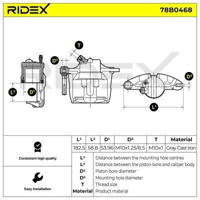 Bremssattel RIDEX 78B0468 78B0468 - foto 5