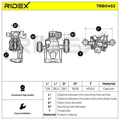 Bremssattel RIDEX 78B0453 78B0453 - foto 6