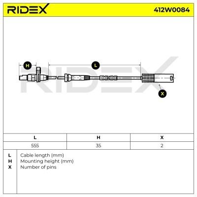 ABS Sensor RIDEX 412W0084 412W0084 - foto 5