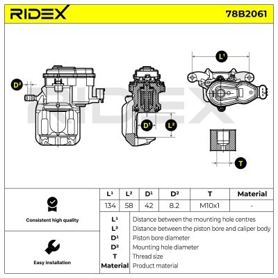 Bremssattel RIDEX 78B2061 78B2061 - foto 6