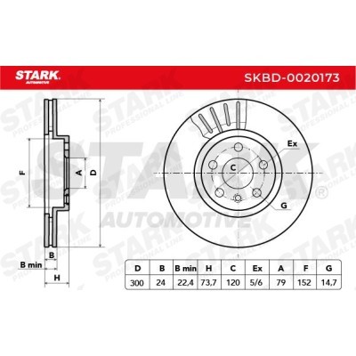 Bremsscheibe Stark SKBD-0020173 SKBD-0020173 - foto 5