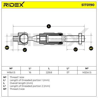Lenkstange RIDEX 51T0190 51T0190 - foto 5