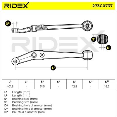 Querlenker RIDEX 273C0737 273C0737 - foto 5