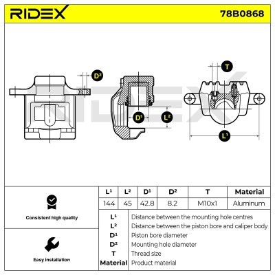 Bremssattel RIDEX 78B0868 78B0868 - foto 5