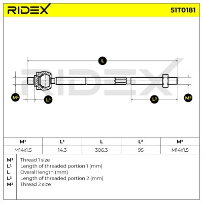 Lenkstange RIDEX 51T0181 51T0181 - foto 6