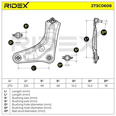 Querlenker RIDEX 273C0608 273C0608 - foto 12
