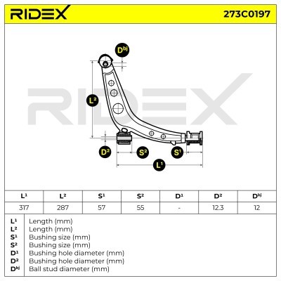 Querlenker RIDEX 273C0197 273C0197 - foto 6
