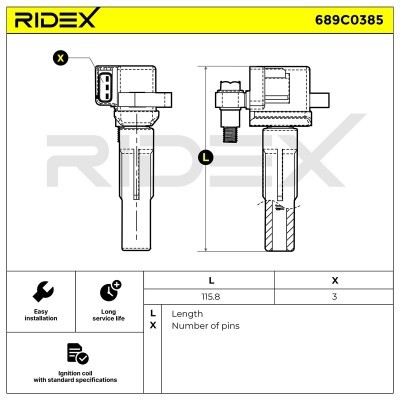 Zündspule RIDEX 689C0385 689C0385 - foto 7