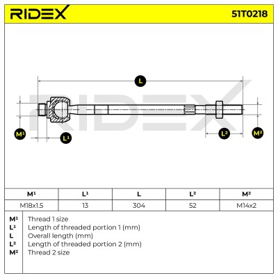 Lenkstange RIDEX 51T0218 51T0218 - foto 5