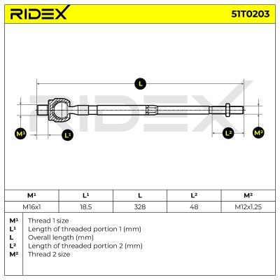 Lenkstange RIDEX 51T0203 51T0203 - foto 7