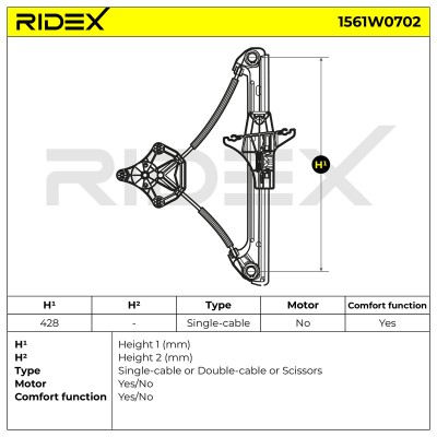 Fensterheber RIDEX 1561W0702 1561W0702 - foto 5