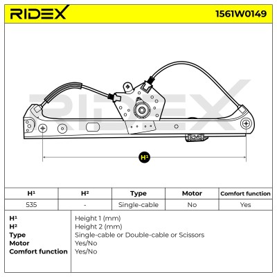 Fensterheber RIDEX 1561W0149 1561W0149 - foto 7
