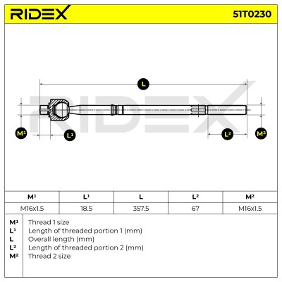 Lenkstange RIDEX 51T0230 51T0230 - foto 5