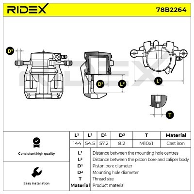 Bremssattel RIDEX 78B2264 78B2264 - foto 2