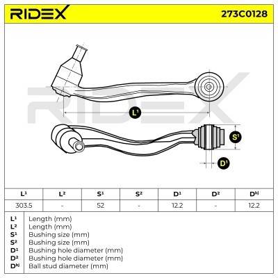 Querlenker RIDEX 273C0128 273C0128 - foto 7